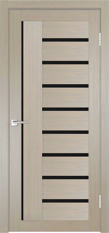 Фото Межкомнатная дверь Легенда Y-5 тон Кремовая лиственница Остекление Лакобель черное